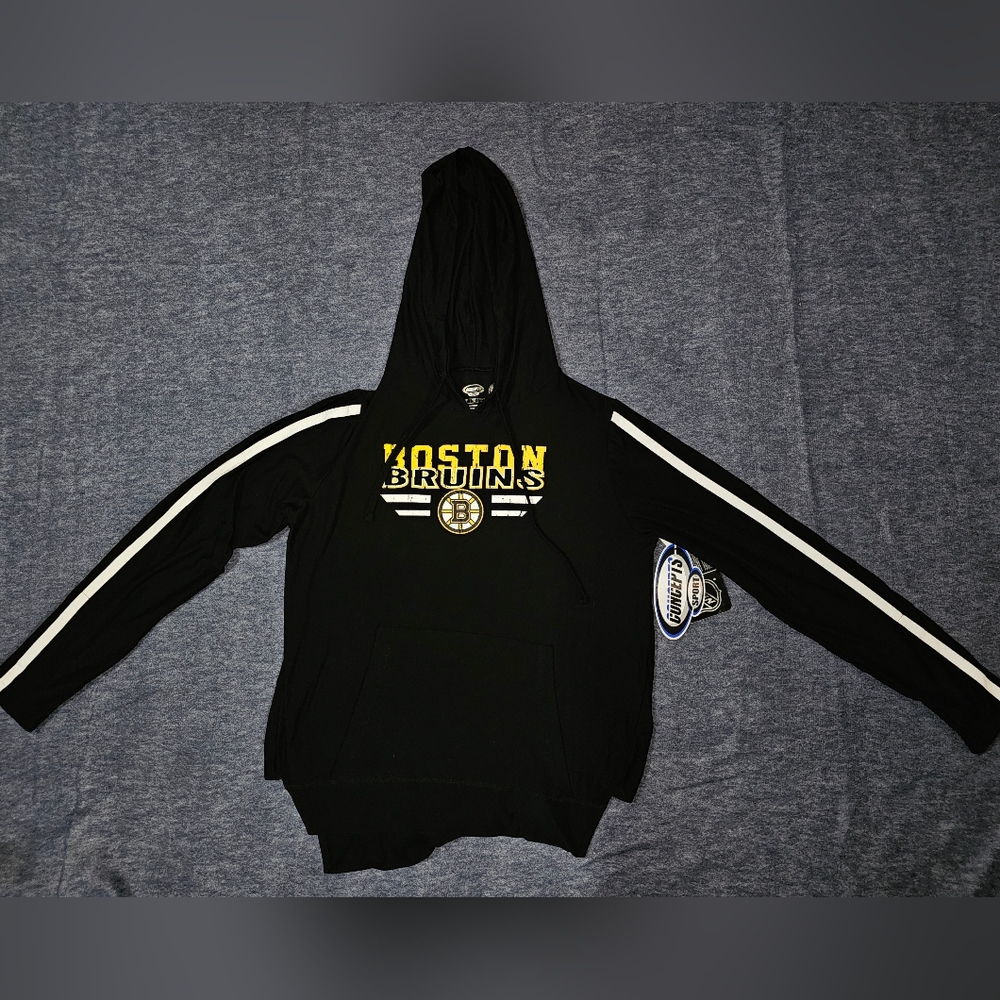 NHL concepts‎ sports zest ladies knit black Hooded top boston bruins Size S NWT